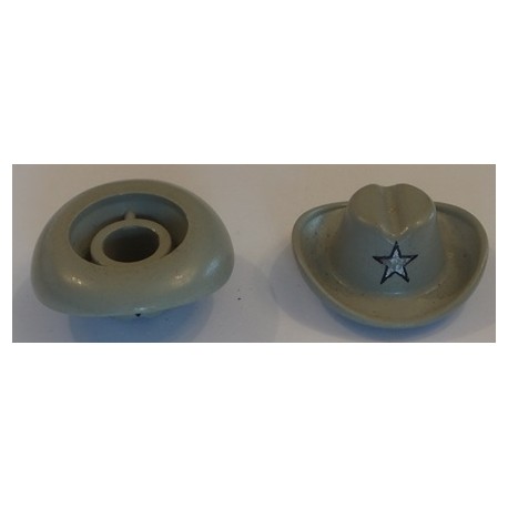 LEGO 3629px2 Minifig Hat Cowboy with Silver Star Pattern
