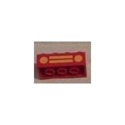 LEGO 3001p11 Brick 2 x 4 with Yellow Car Grille Pattern