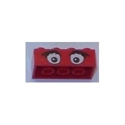 LEGO 3001px11 Brick 2 x 4 with Eyes and Bushy Eyebrows Pattern