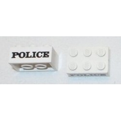 LEGO 3002px1 Brick 2 x 3 with Serifed POLICE Pattern