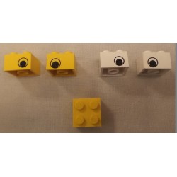 LEGO 3003pe1 Brick 2 x 2 with Black Eye Pattern on Both Sides