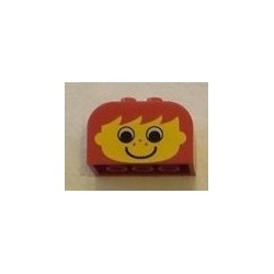 LEGO 4744p02 Brick 2 x 4 x 2 with Curved Top with Freckled Face Pattern