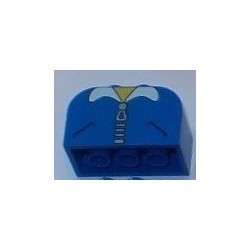 LEGO 4744px12 Brick 2 x 4 x 2 with Curved Top with Pockets and Zipper Pattern
