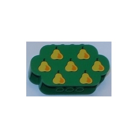 LEGO 6214px1 Brick 2 x 8 x 4 with Curved Ends with 7 Pears Pattern