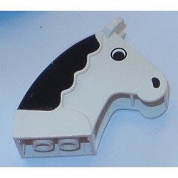 LEGO 6244px1 Animal Horse Head 2 x 6 x 4 & 12 Black Mane Pattern