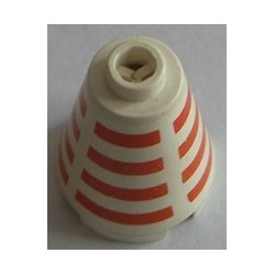 LEGO 3942bpx1 Cone 2 x 2 x 2 with Red Stripes Pattern