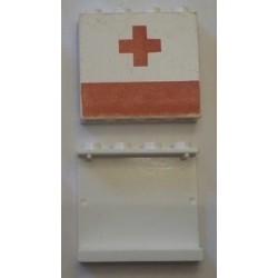 LEGO 4215ap02 Panel 1 x 4 x 3 with Red Cross and Stripe Pattern