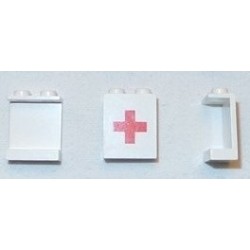 LEGO 4864ap02 Panel 1 x 2 x 2 with Red Cross Pattern