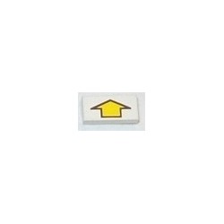 LEGO 3069bp13 Tile 1 x 2 with Short Yellow Arrow with Black Border Pattern