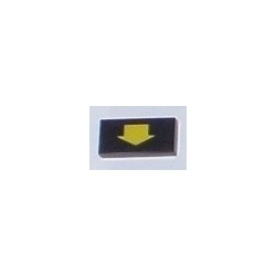 LEGO 3069bp21 Tile 1 x 2 with Short Yellow Arrow Pattern