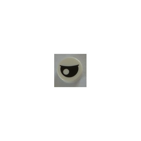 LEGO 98138pr0027 Tile Round 1 x 1 with Black Eye with Pupil Partially Closed Print