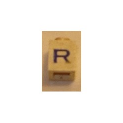 LEGO 3005ptr Brick 1 x 1 with Blue R Pattern