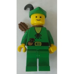 LEGO cas240a Forestman - Pouch, Green Hat, Black Feather, Quiver