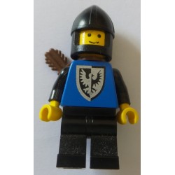 LEGO cas301 Black Falcon - Black Legs, Black Chin-Guard, Quiver (old style torso with rounder bottomed shield)