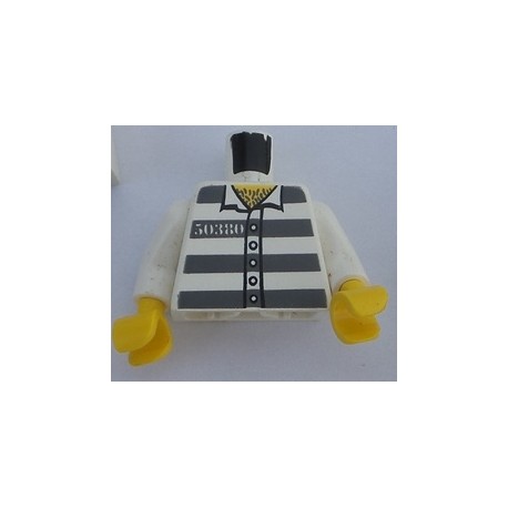 LEGO 973px432 Minifig Torso with DkGray Stripes, Five Buttons, Hairy Chest and Number 50380 Pattern