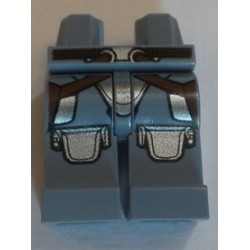 LEGO 970c00pr0508 Legs and Hips with Brown Belt and Straps and Metallic Silver Armor Print