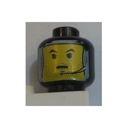 LEGO 3626bpsi Minifig Head with SW Painted Yellow Face, Headset Pattern