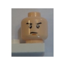 LEGO 3626bpr0632 Minifig Head, Eyebrows, Orange Chin Dimple Print [Blocked Open Stud]