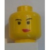 LEGO 3626bpx48 Minifig Head with Red Lips and Black Eyebrows Pattern