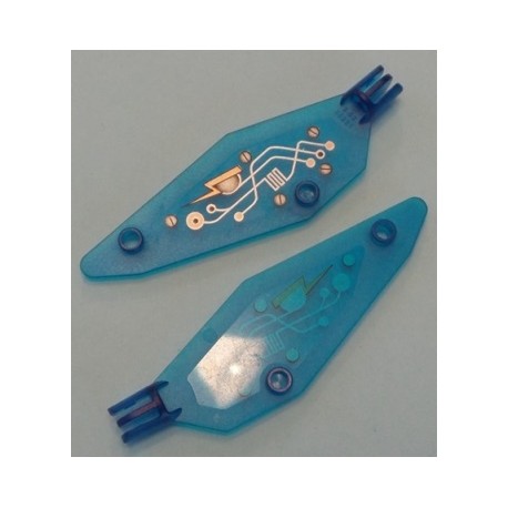 LEGO 30231px2 Wing Insectoid Small with Arm Hinge and Insectoid Circuitry Right Pattern