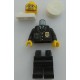 LEGO cty0097Police - City Suit with Blue Tie and Badge, Black Legs, White Hat, Beard and Glasses