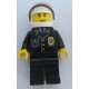 LEGO cty0013 Police - City Suit with Blue Tie and Badge, Black Legs, White Helmet, Trans-Black Visor, Scowl