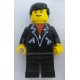 LEGO lea001 Leather Jacket with Zippers - Black Legs, Black Male Hair, Eyebrows