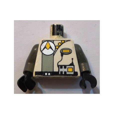 LEGO 973px276 Minifig Torso with Exploriens Logo, Yellow Accents, and Radio Pattern (with arms and hands)