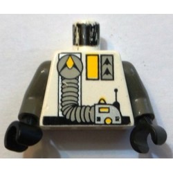 LEGO 973px133 Minifig Torso with Exploriens Logo, Yellow Accents and Silver Hose Pattern (with arms and hands)