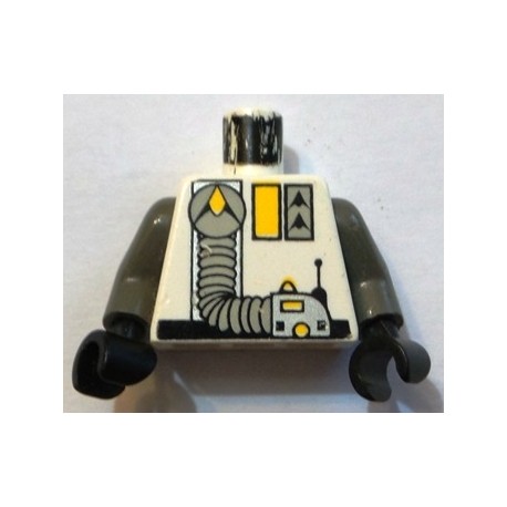 LEGO 973px133 Minifig Torso with Exploriens Logo, Yellow Accents and Silver Hose Pattern (with arms and hands)