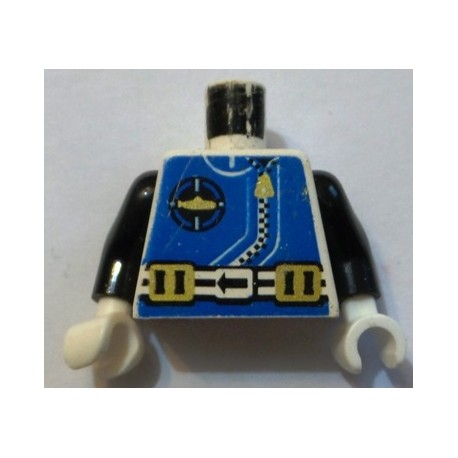 LEGO 973px170 Minifig Torso with Blue Jumpsuit, Belt, and Submarine Logo Pattern (with arms and hands)