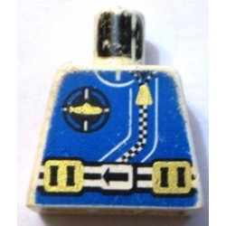 LEGO 973px170 Minifig Torso with Blue Jumpsuit, Belt, and Submarine Logo Pattern (without arms and hands)