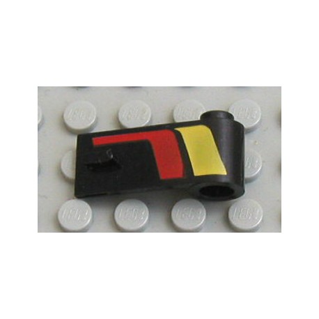 LEGO 3821p03 Door 1 x 3 x 1 Right with Yellow/Red Stripe Pattern