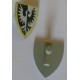 LEGO 3846p46 Minifig Accessory Shield Triangular with Black Falcon Yellow Bdr Pattern