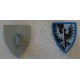 LEGO 3846p45 Minifig Accessory Shield Triangular with Black Falcon and Blue Border Pattern