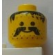 LEGO 3626bpx13 Minifig Head with Black Bangs, Moustache, and Stubble Pattern