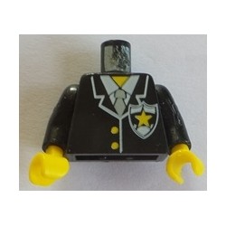 LEGO 973px20c01 Torso Police Suit with Yellow Star Badge Print / Black Arms / Yellow Hands