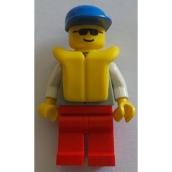 LEGO res005 Coast Guard 1 - Red Legs, Blue Cap, Sunglasses, Life Jacket