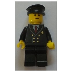 LEGO air022 Airport - Pilot with Red Tie and 6 Buttons