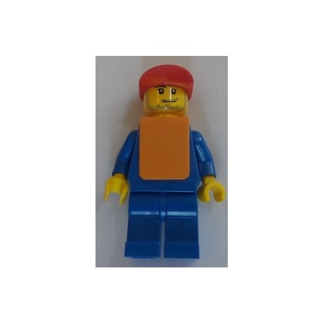 LEGO air023 Airport - Blue 3 Button Jacket & Tie, Red Cap, Blue Legs, Orange Vest