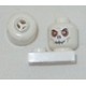 LEGO 3626bpr0494 Minifig Head Skeleton, Skull, Evil with Scowl Black Print, Red Eyes Print [Blocked Open Stud]