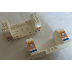 LEGO 42605px2 Plane Fuselage Bottom 6 x 12 x 5 with Orange Stripe and Windows Pattern