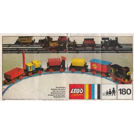 LEGO 180 instructions 4.5v Train with 5 wagons and circle of track (1972)