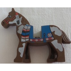 LEGO 4493cx5 Animal Horse with Blue Blanket and Red Circle Pattern (Complete)