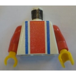 LEGO 973p01c02 Torso Vertical Striped Red/Blue Print / Red Arms / Yellow Hands