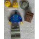 LEGO par046 Jogging Suit, Light Gray Legs, Light Gray Cowboy Hat, Backpack (1993)