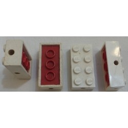 LEGO 7049a Brick, Modified 2 x 4 with Wheels Holder Old, Opaque Bottom