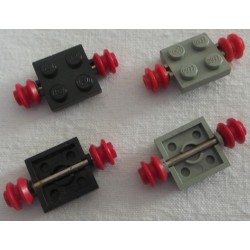 LEGO 122c01 Plate 2 x 2 with Wheels in Red