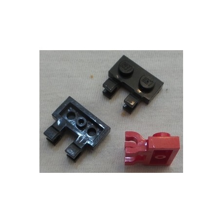 LEGO 60470a Plate Special 1 x 2 with Clips Horizontal [Thick U-Clips]