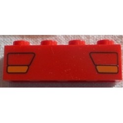LEGO 3010px42 Brick 1 x 4 with Red and Orange Car Taillights Pattern